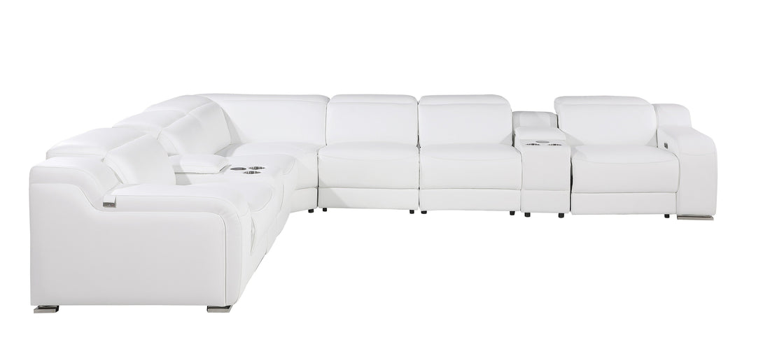 Divanitalia 1116 Modular Sectional in White with Power Recliners - View of Left Side