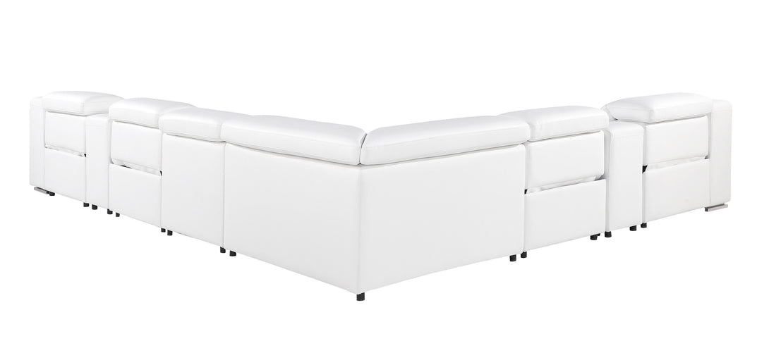 Divanitalia 1116 Modular Sectional in White with Power Recliners - View of Rear