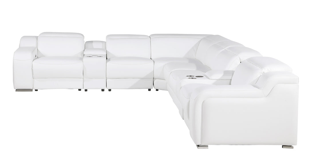 Divanitalia 1116 Modular Sectional in White with Power Recliners - View of Right Side