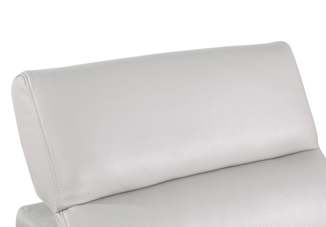 Divanitalia 1126 Power Reclining Loveseat in Light Grey Italian Leather - Headrest