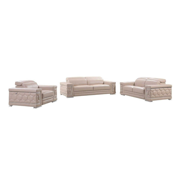 Divanitalia 692 Living Room Set in Beige Leather - Featured Photo