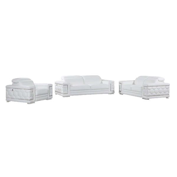 Divanitalia 692 Living Room Set in White Leather - Featured Photo