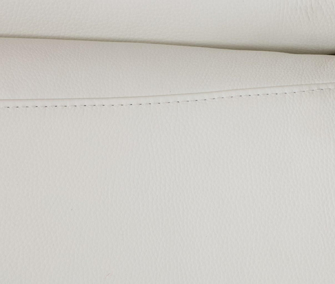 Divanitalia 727 Modern Sofa in White Leather - Close up View of Leather