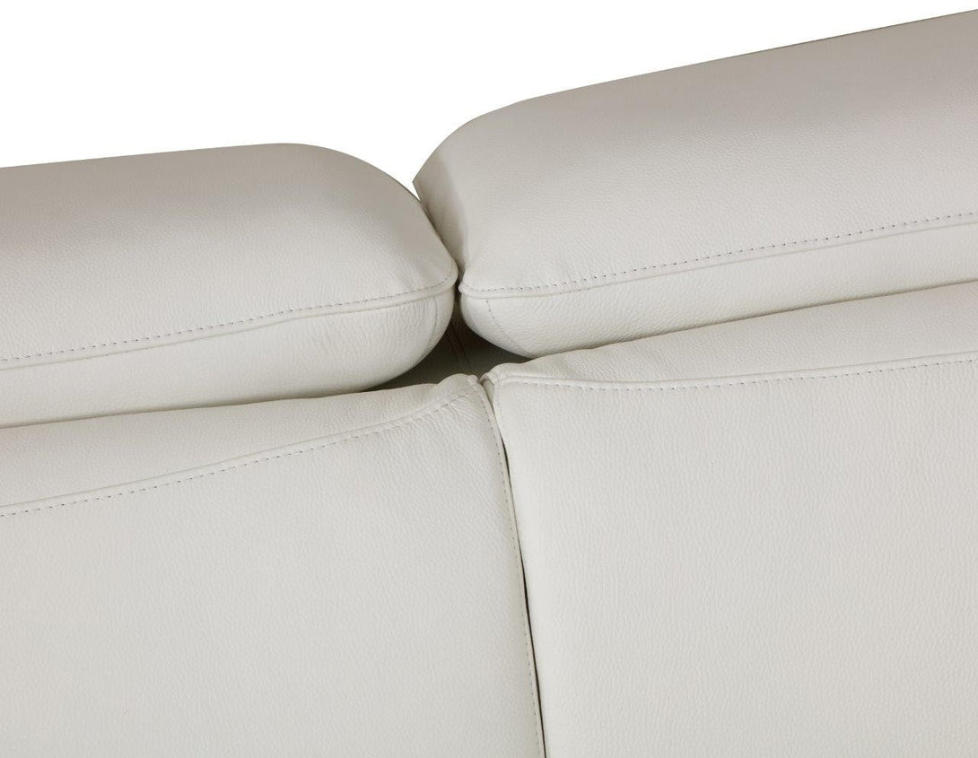 Divanitalia 727 Modern Sofa in White Leather - Close-Up View of Sofa Adjustable Headrests on White Transparent Background