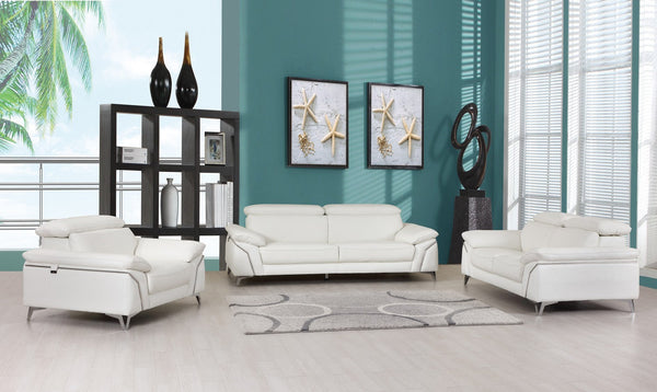 Divanitalia 727 Modern Living Room Set in White Leather - Featured Photo