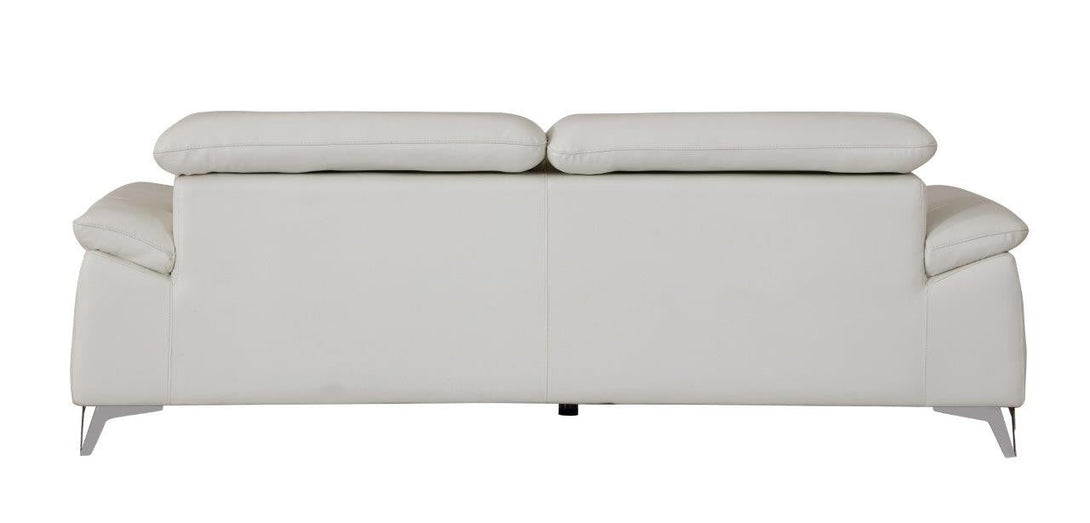 Divanitalia 727 Modern Sofa in White Leather - Rear View of Sofa on White Transparent Background