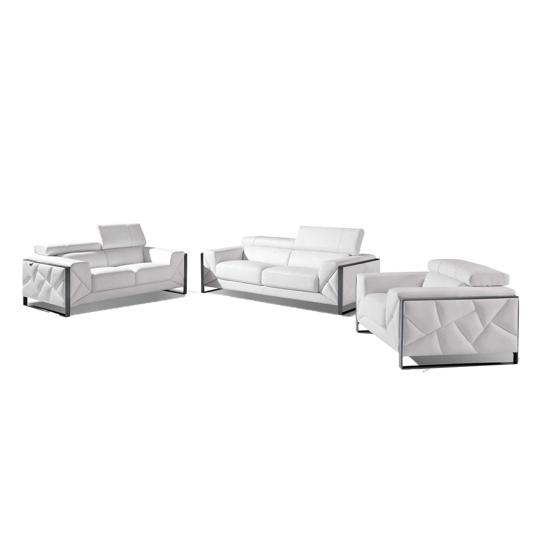 Divanitalia 903 Sofa in White Leather - View of Front of Sofa - Featured Photo