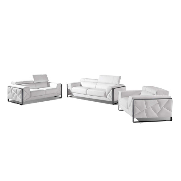Divanitalia 903 Sofa in White Leather - View of Front of Sofa - Featured Photo