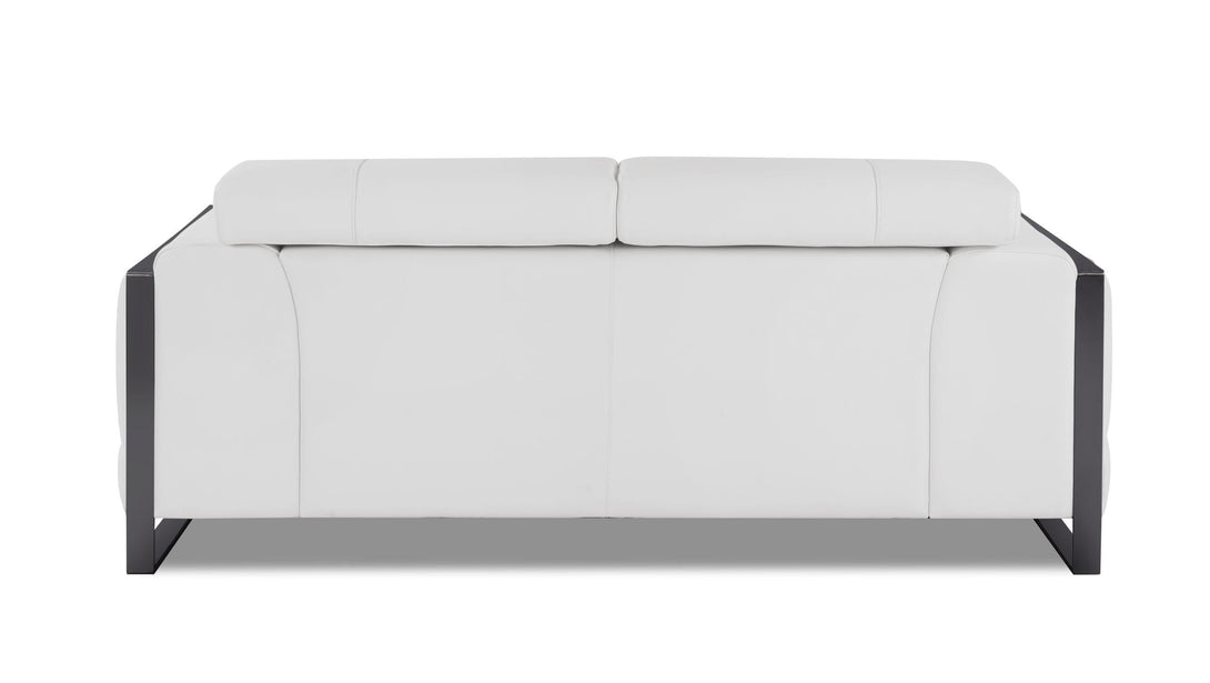 Divanitalia 903 Loveseat in White Leather - View of Rear of Loveseat on a White Transparent Background