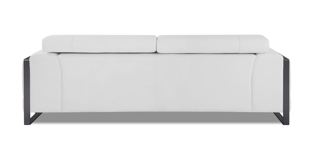Divanitalia 903 Sofa in White Leather - View of Rear of Sofa on a White Transparent Background 2
