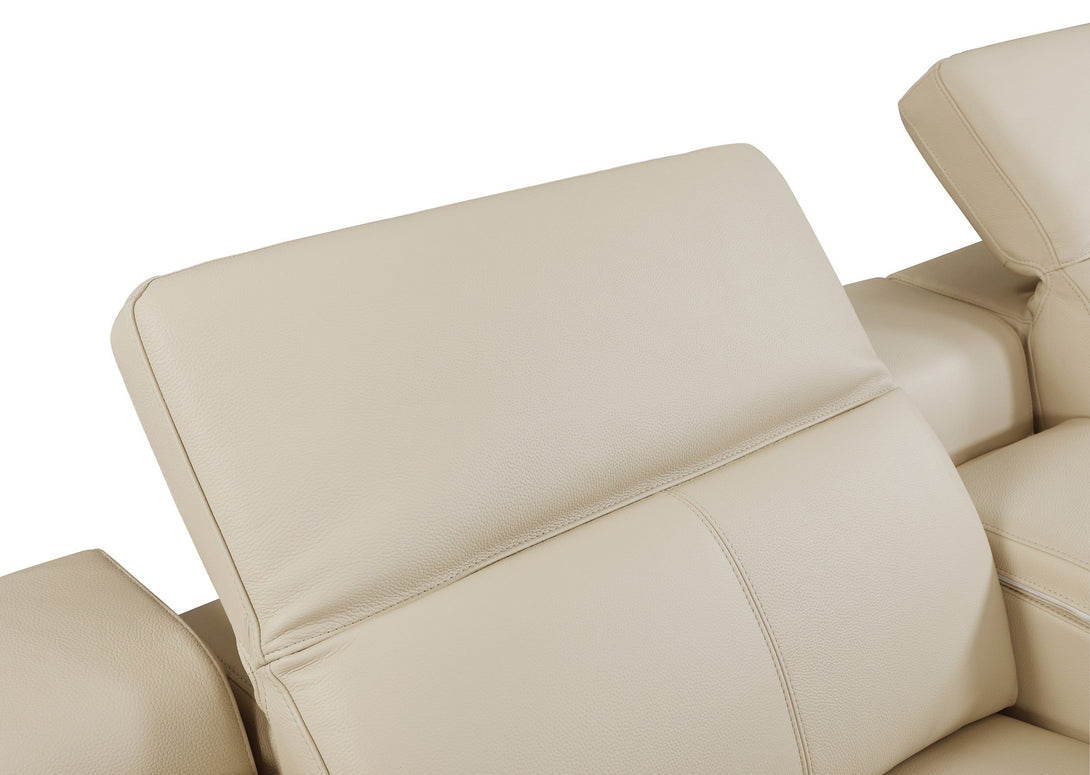 Divanitalia 9762 Build Your Own Sectional Sofa in Dark Grey with Recliners - Close-Up View of Adjustable Headrest Fully Extended