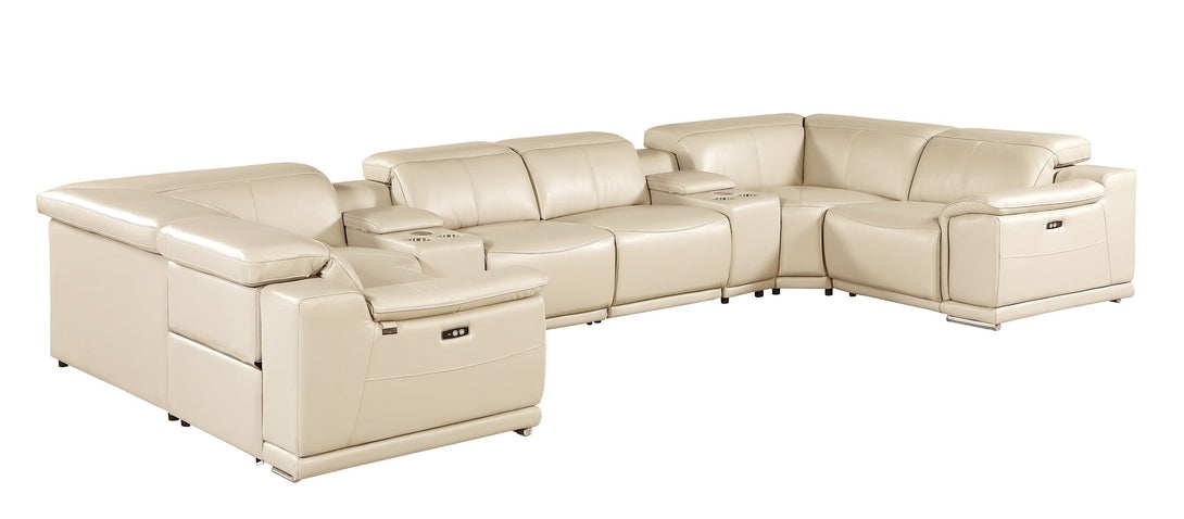 Divanitalia 9762 Build Your Own Sectional Sofa in Beige with Recliners - Featured Photo