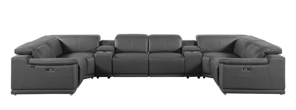 Divanitalia 9762 Build Your Own Sectional Sofa in Dark Grey with Recliners - Featured Photo