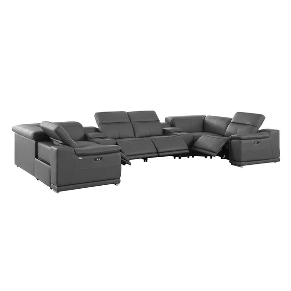 Divanitalia 9762 Build Your Own Sectional Sofa in Dark Grey with Recliners - Featured Photo 2
