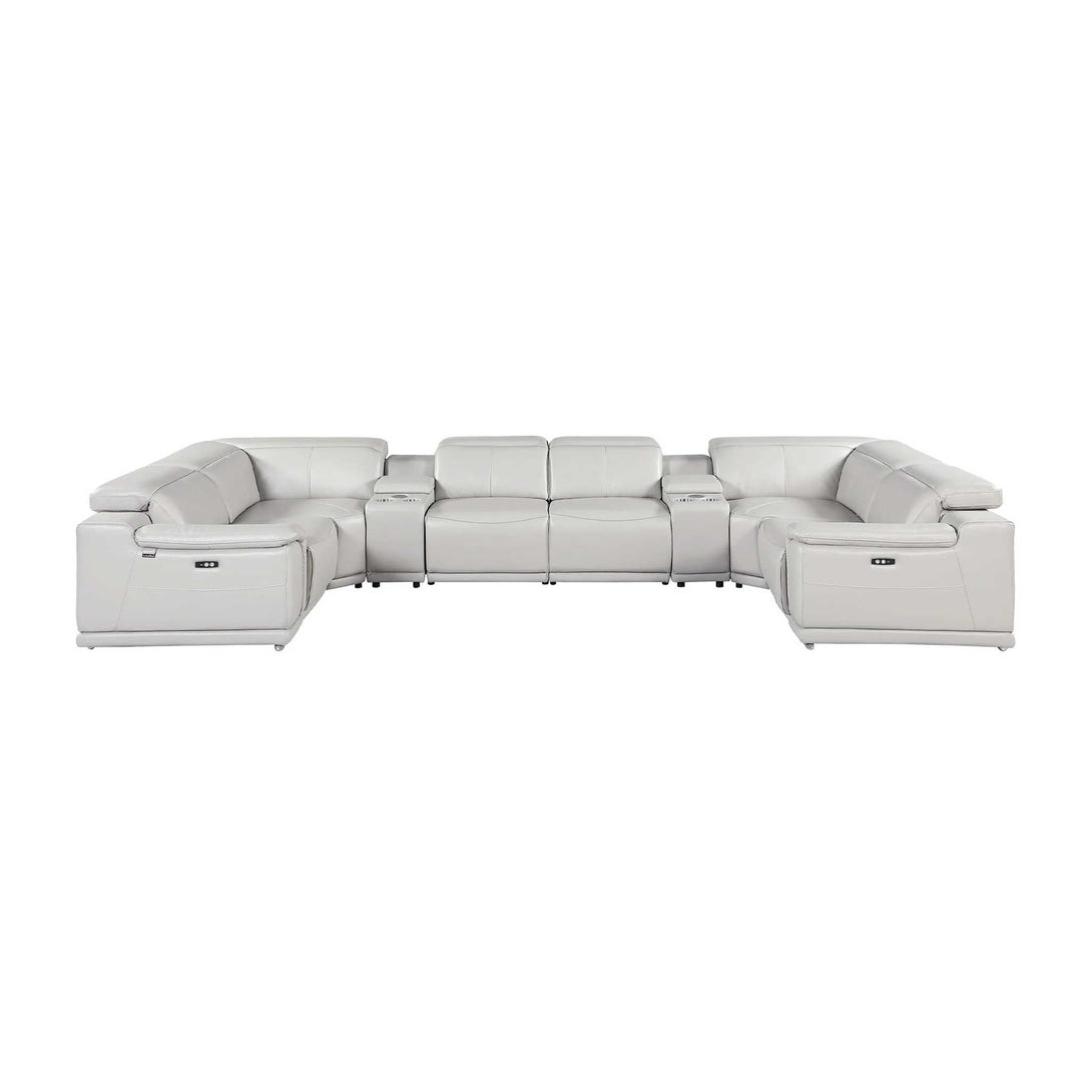 Divanitalia 9762 Build Your Own Sectional Sofa in Light Gray with Recliners Featured Photo 2