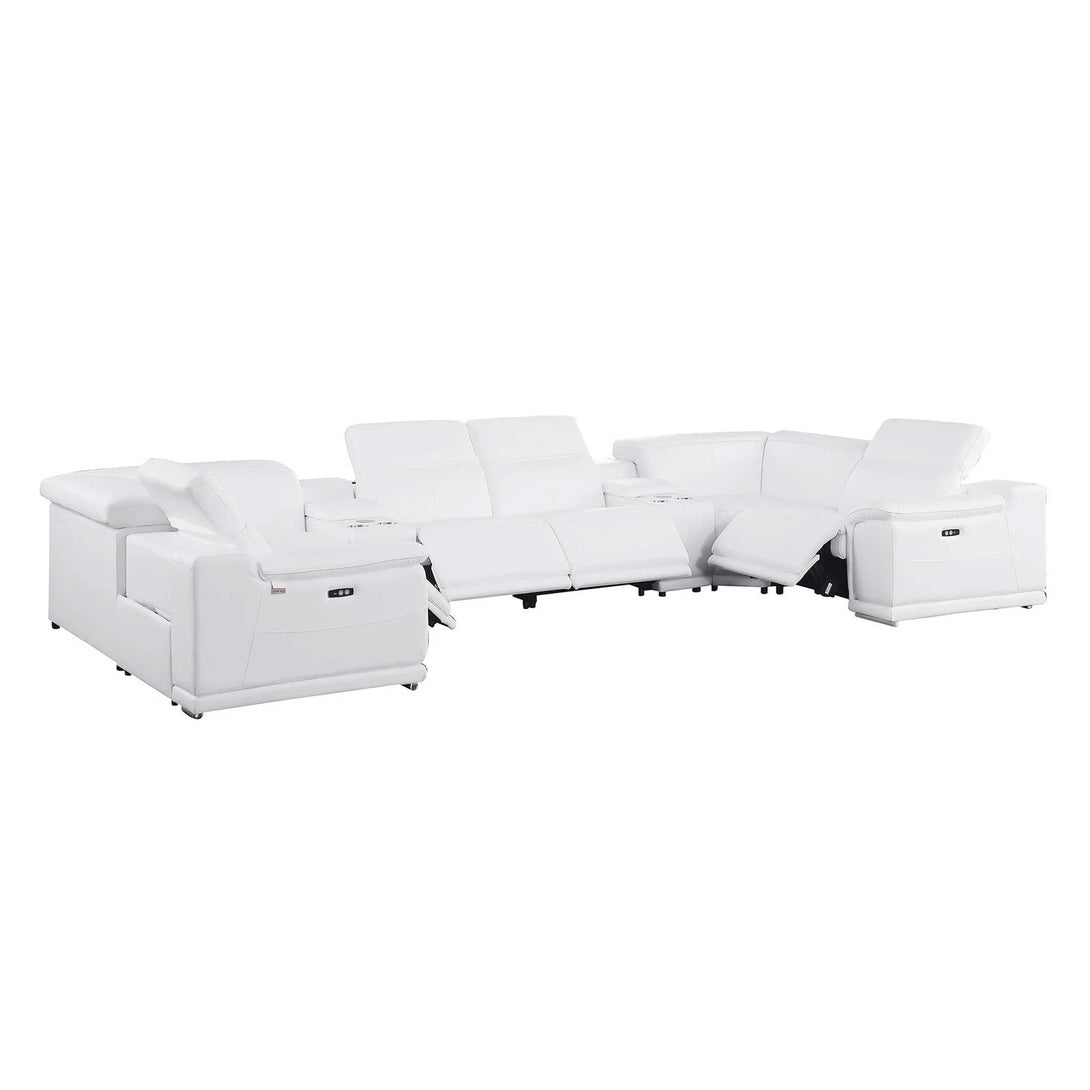 Divanitalia 9762 Build Your Own Sectional Sofa in White with Recliners - Featured Photo 2