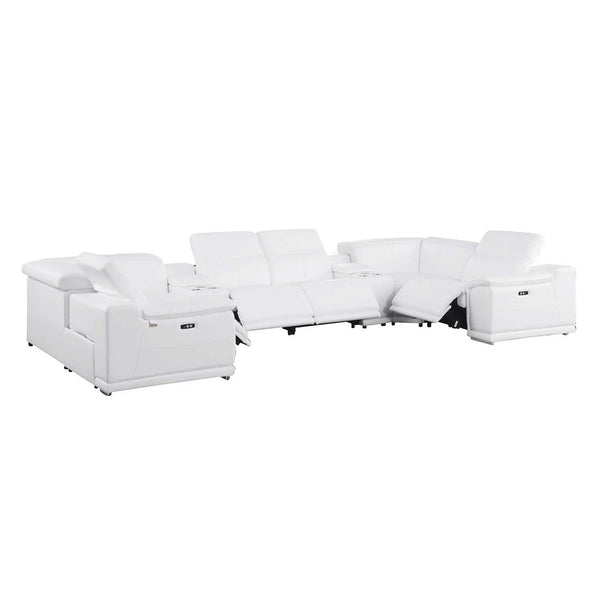 Divanitalia 9762 Build Your Own Sectional Sofa in White with Recliners - Featured Photo 2