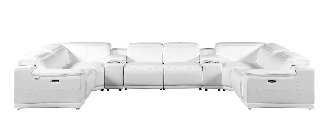 Divanitalia 9762 Build Your Own Sectional Sofa in White with Recliners - Featured Photo