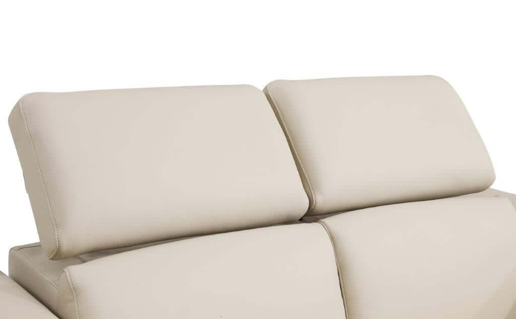 Divanitalia 989 Living Room Set in Beige Italian Leather - View of Power Adjustable Headrest