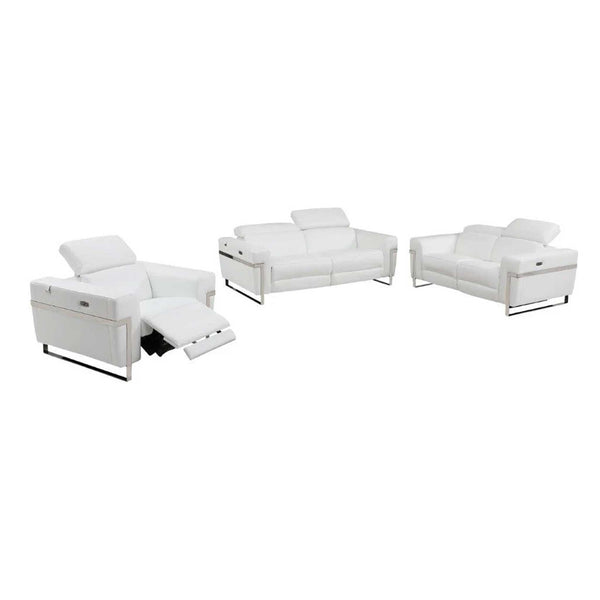Divanitalia 990 Living Room Set in White Leather