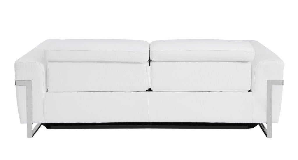 Divanitalia 990 Power Reclining Sofa in White Italian Leather - View of Rear