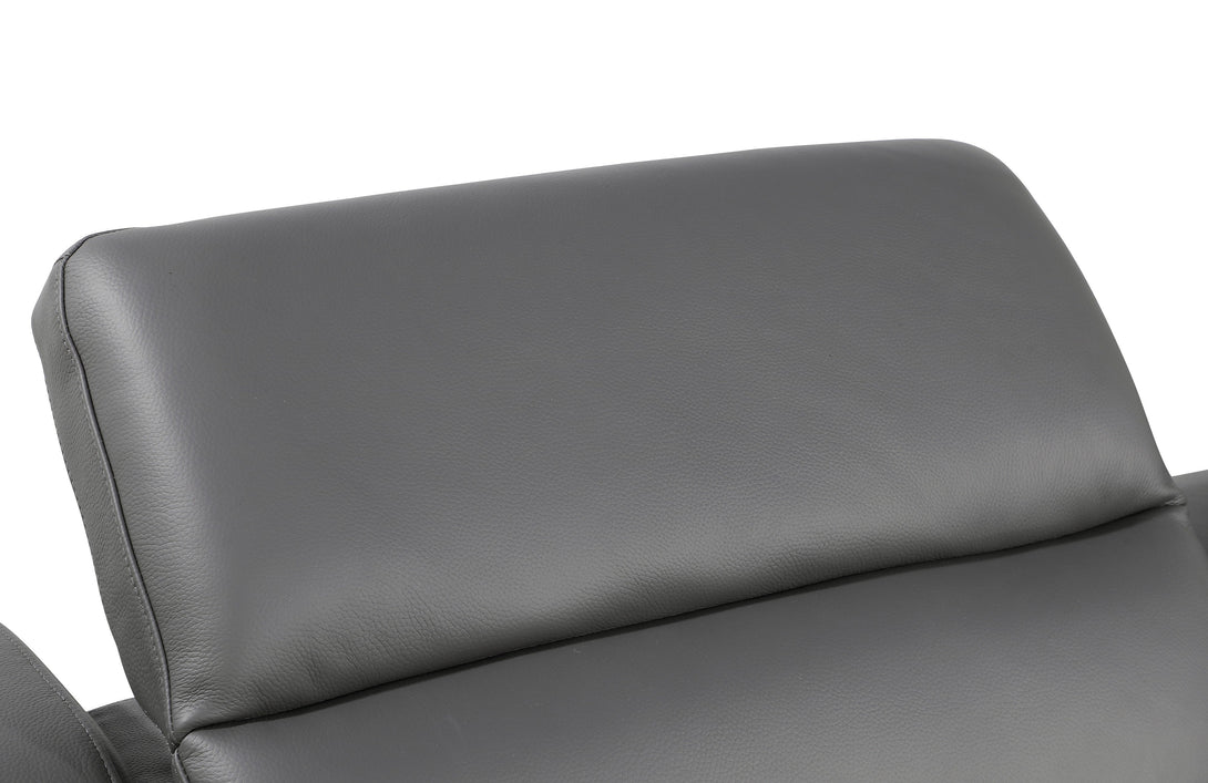 Divanitalia 1116 Modular Sectional in Dark Grey with Power Recliners - View of Headrest