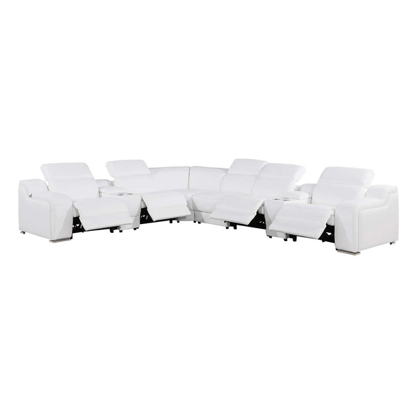 Divanitalia 1116 Modular Sectional in White with Power Recliners