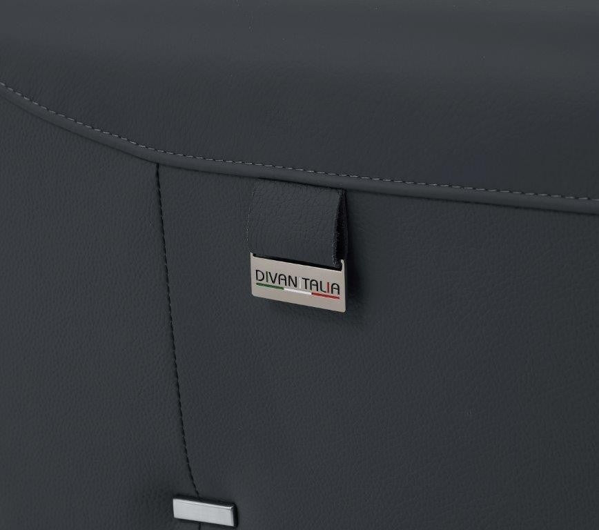  Divanitalia 989 Living Room Set in Gray Italian Leather - Close-up View of Leather Stitching