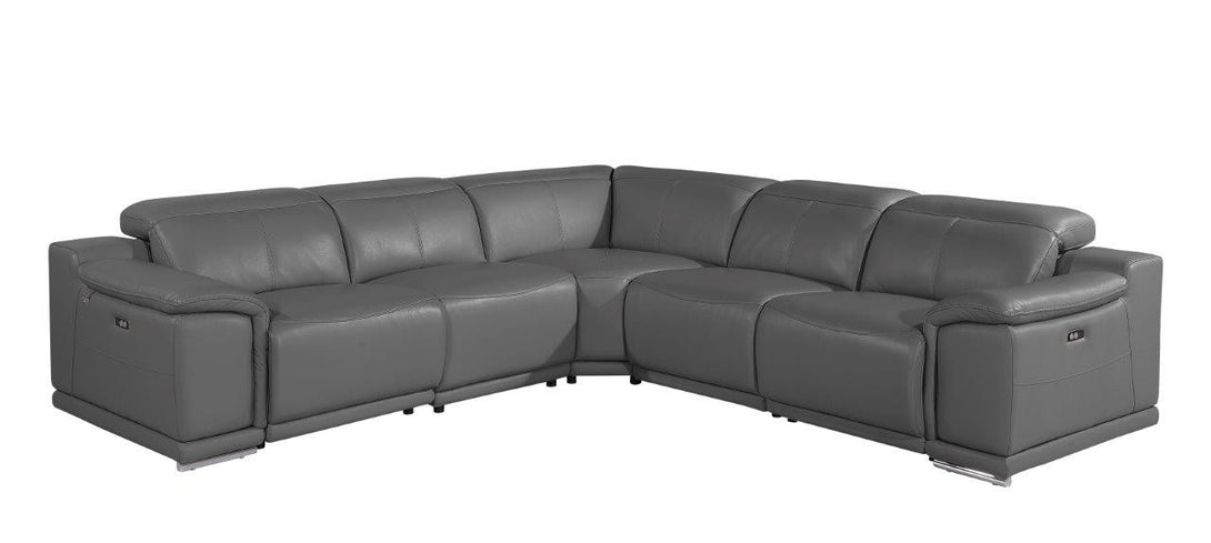 Divanitalia 9762 Build Your Own Sectional Sofa in Dark Grey with Recliners - Featured Image
