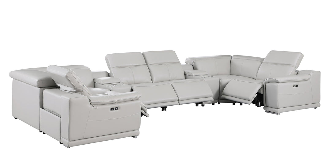 Divanitalia 9762 Build Your Own Sectional Sofa in Light Gray with Recliners - Featured Image