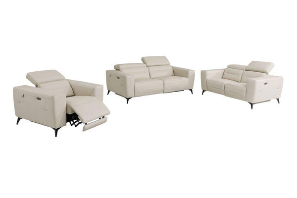 Divanitalia 989 Living Room Set in Beige Leather - Featured Photo