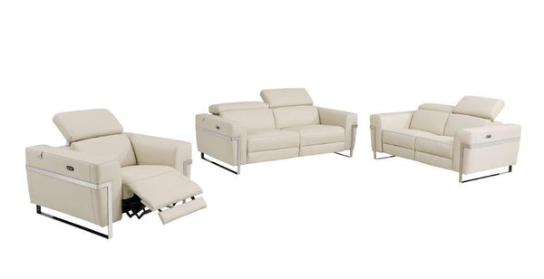 Divanitalia 990 Living Room Set in Beige Leather - Featured Photo