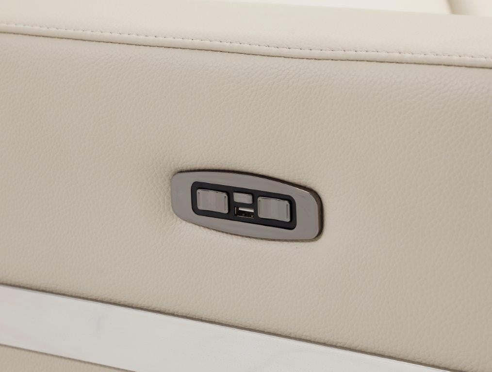 Divanitalia 990 Living Room Set in Beige Leather - Up Close View of the Power Operator Buttons