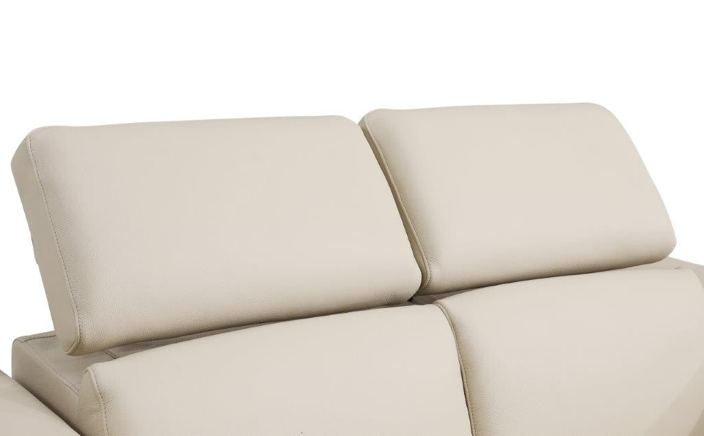 Divanitalia 990 Living Room Set in Beige Leather - View of Power Recliner Adjustable Headrests