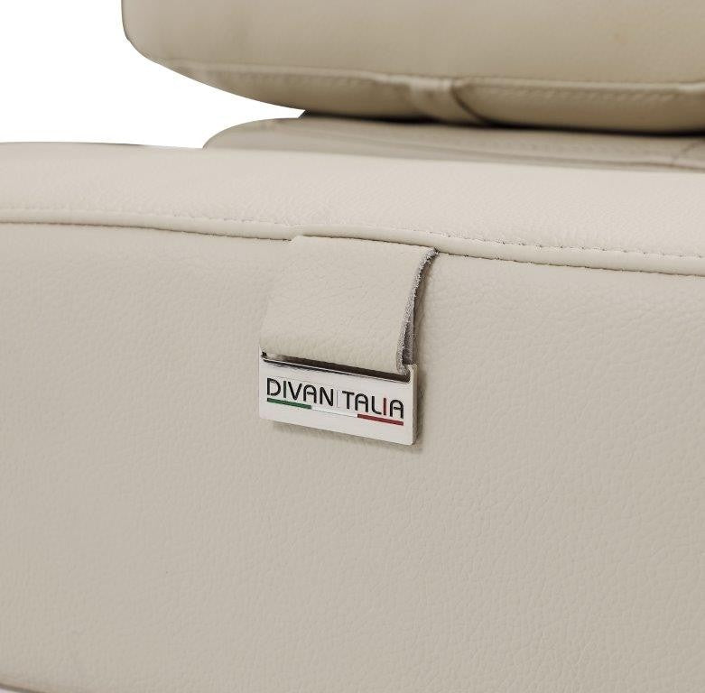 Divanitalia 990 Living Room Set in Beige Leather - View of Tone-on-Tone Leather Stitching
