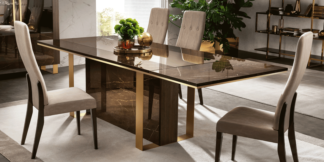 Essenza Extending Dining Table - View of Dining Table in a Modern Staged Demo Room