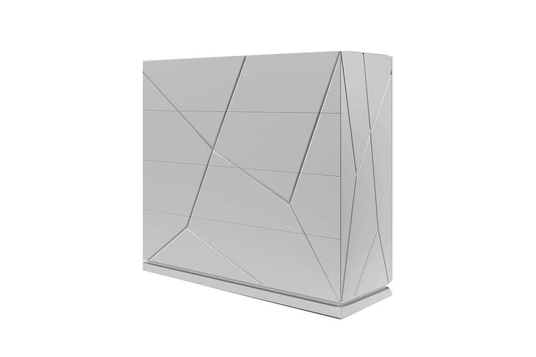 Gray geometric single dresser on a transparent white background