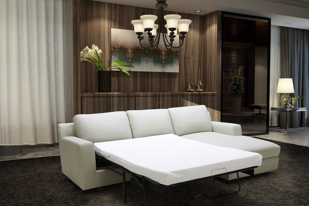 Lauren Sectional Sofa Bed in Light Grey - View of Sofa Bed Opened