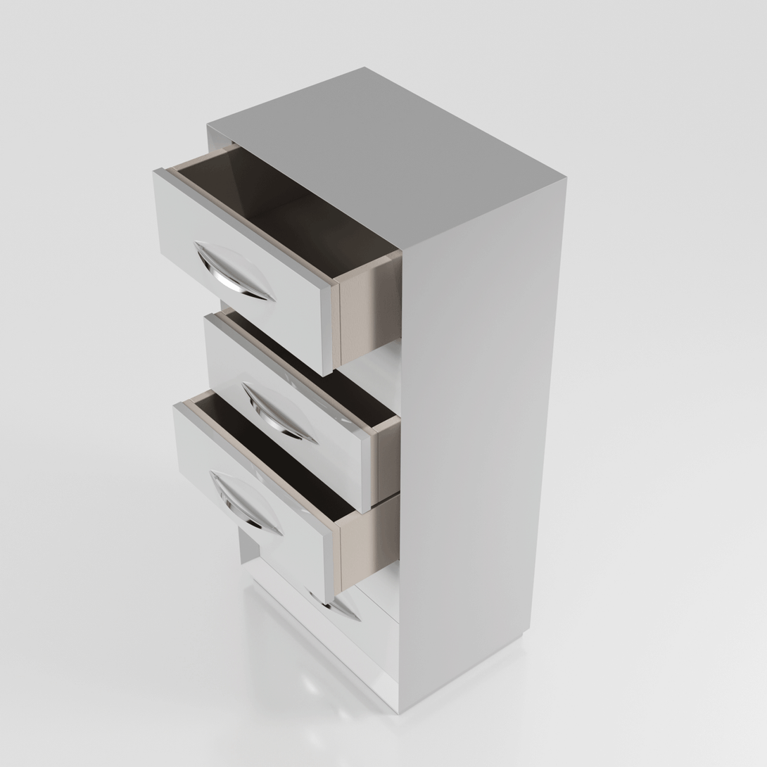 Majesty Carmen Tall Dresser Chest - Arial Front View with Drawers Opened on a White Transparent Background