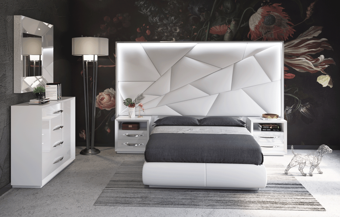 Majesty Carmen Bedroom Set in White with Long and Tall Headboard - Featured Photo