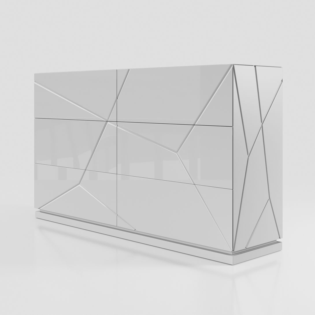 Majesty Kiu Dresser - Front View of the Dresser with Drawers Closed on a White Transparent Background