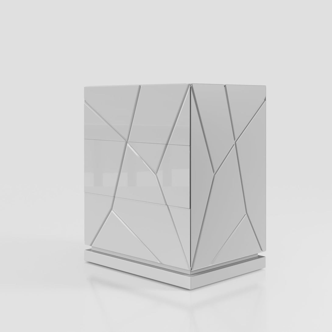 Majesty Kiu Nightstand - Front View of the Nightstand with Drawers Closed on a White Transparent Background
