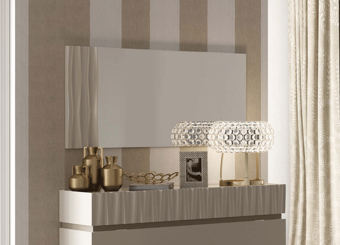 Marina Bedroom Set in Taupe Finish - Dresser Mirror