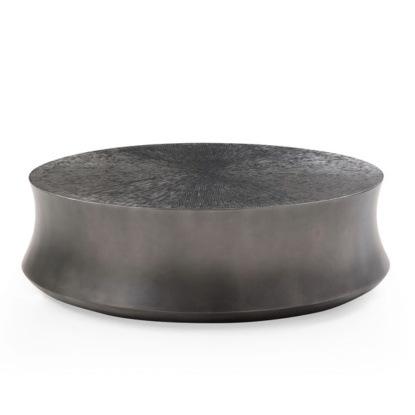 Modrest Airdrie - Modern Antique Grey Large Round Coffee Table - Featured Image