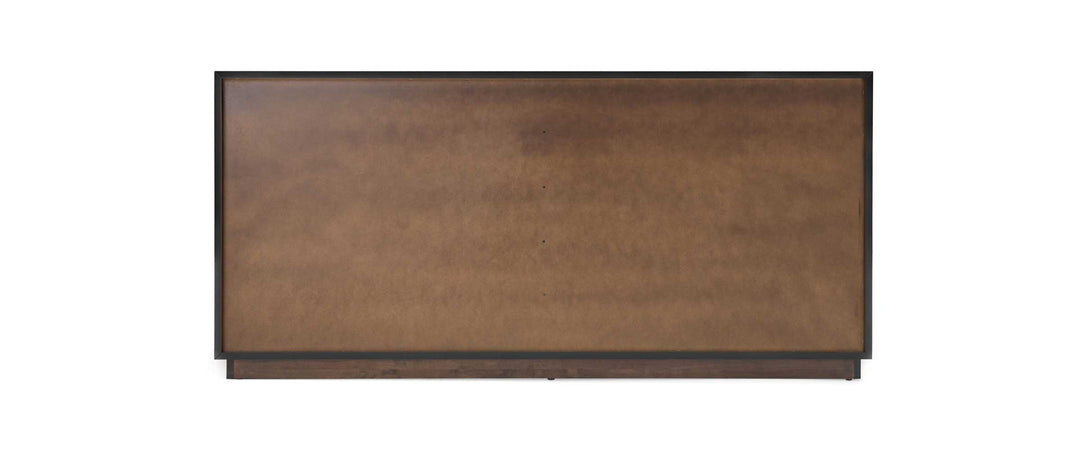 Modrest Manhattan Contemporary Brown Oak and Gold Dresser View of Rear