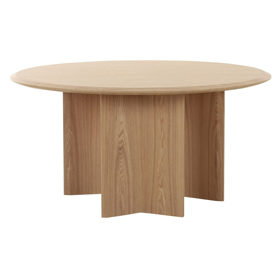 Modrest Masuda - Modern Natural Ash Round Dining Table - Round wooden table on a white background