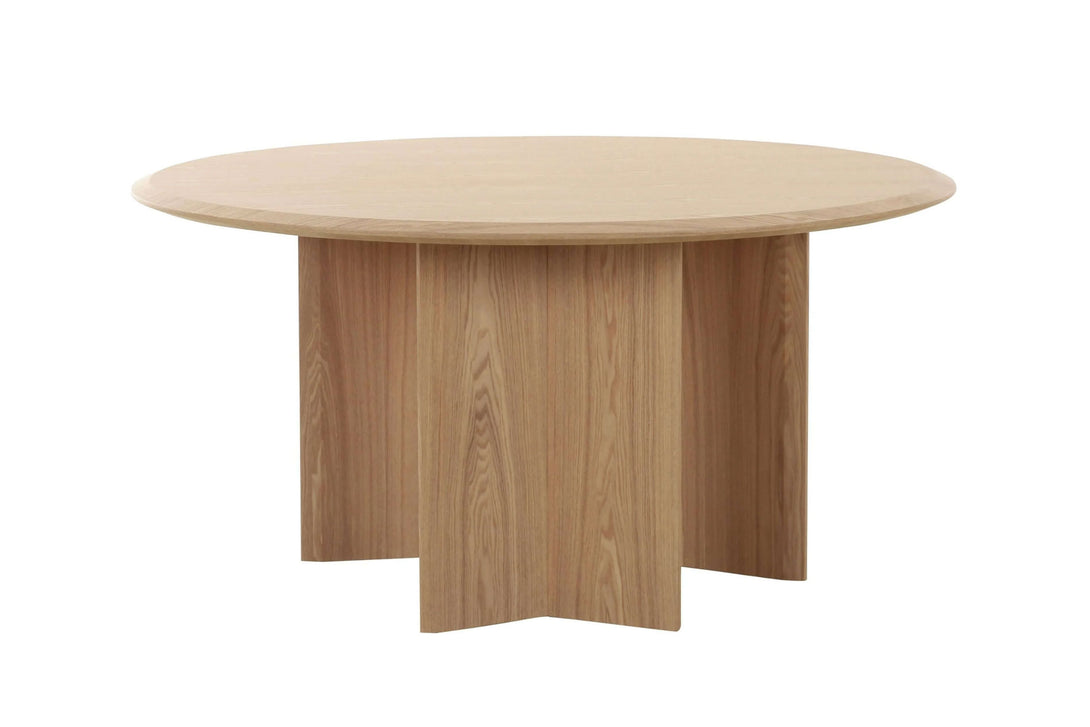 Modrest Masuda - Modern Natural Ash Round Dining Table - Round wooden table on a white background