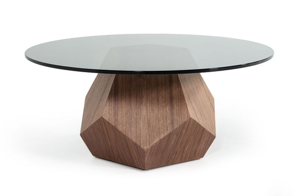 Modrest Rackham Mid-Century Walnut & Smoked Glass Coffee Table - Featured Photo
