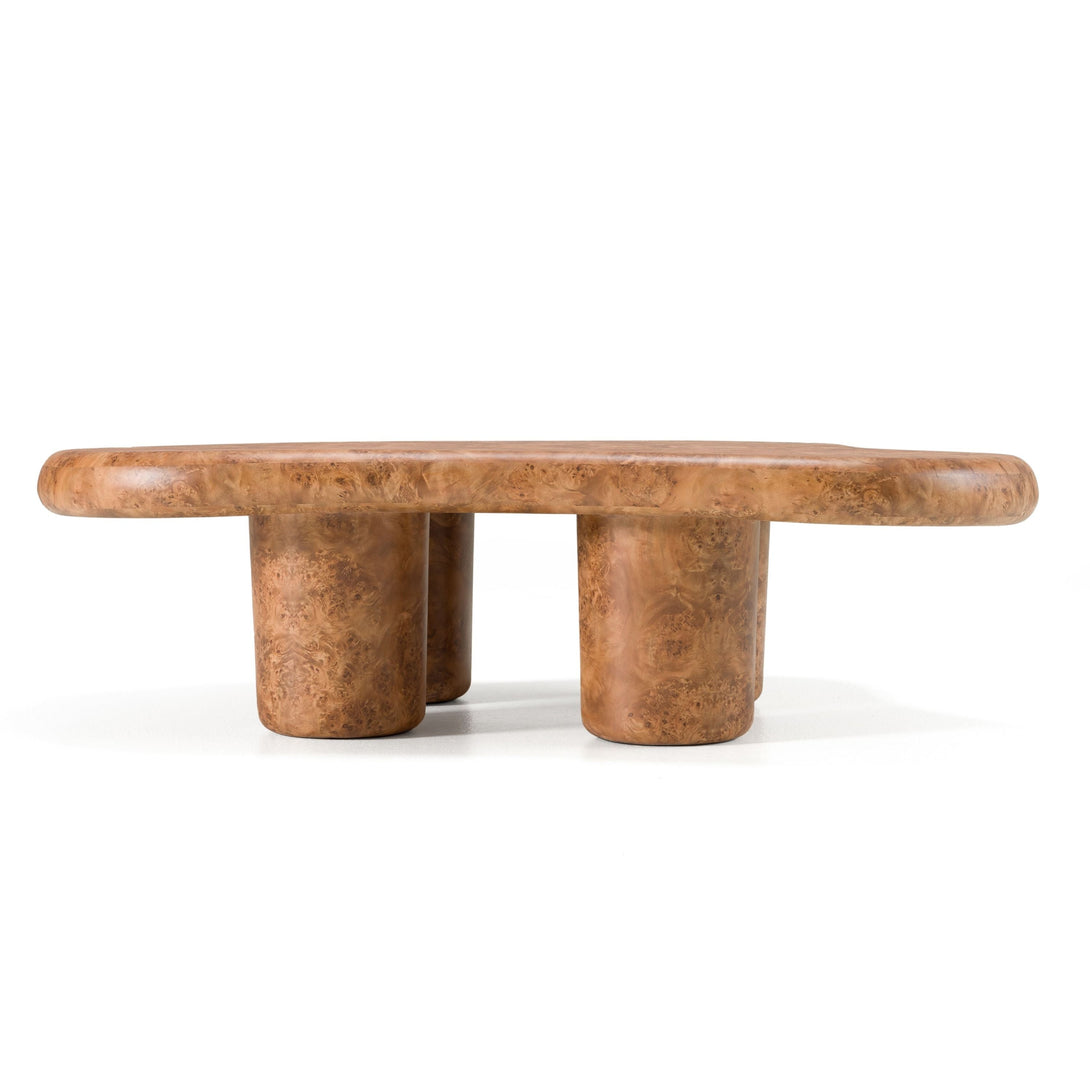 Modrest Weskan - Modern Faux Burl Coffee Table - View of the Right Side of Table