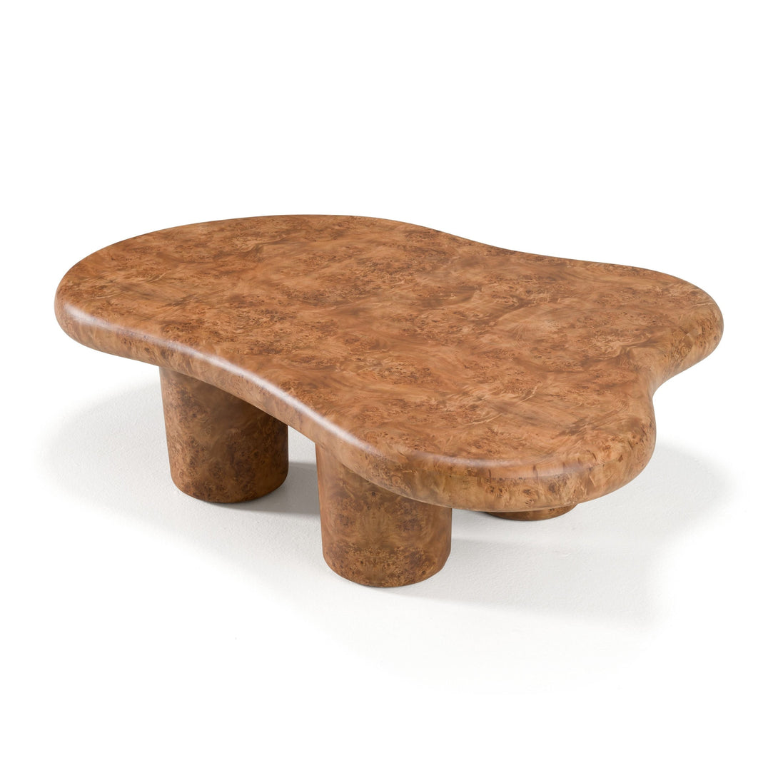 Modrest Weskan - Modern Faux Burl Coffee Table - Arial View of Faux-Burl Table Top